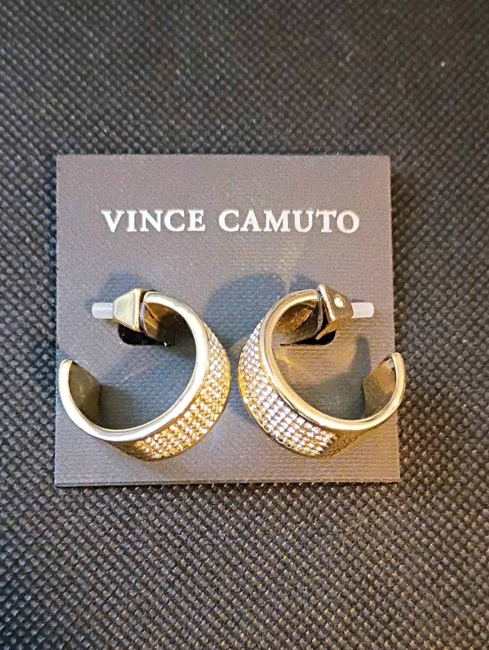 Vince Camuto Gold Pave Mini Earrings